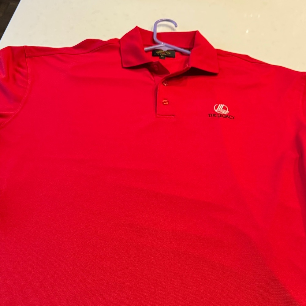 The Legacy Men's Red Polo Shirt plenty runs big xl xxl